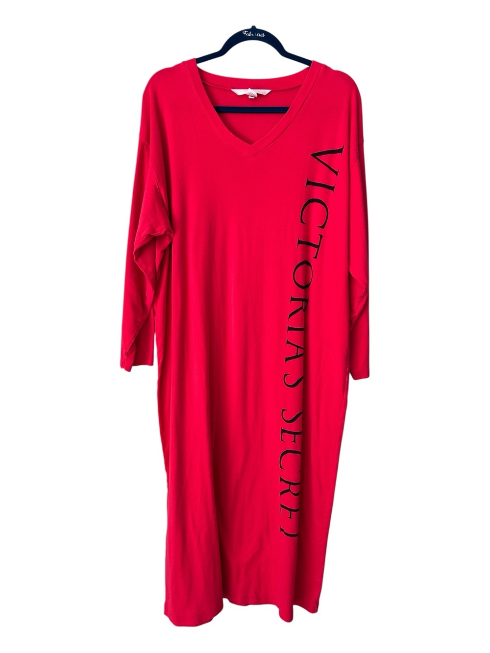 Victoria’s Secret Long Red Sleep Shirt Nightgown Size XL Long Sleeve - Picture 2 of 8